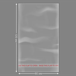 Пакет упаковочный с клеевой полосой 80x120 мм,100 шт в упаковке, ПНД, 25 мкм, прозрачный,