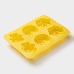Форма для выпечки Доляна «Пчелиный рай», силикон, 6 ячеек, 25.7×17.7×3 см, жёлтая