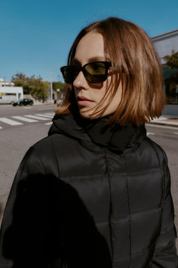 HOODED BELTED WATER-REPELLENT WINDPROOF DOWN PUFFER JACKET - Zara фото 7