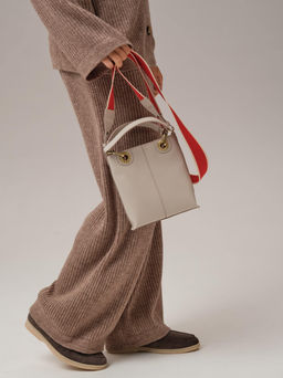 Сумка кожаная кросс-боди Deboro 30347 бежевая ваниль