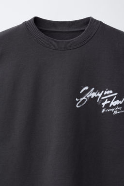 CAMISETA FELPA ESTAMPADA GRAFFITI / Antracita oscuro - Zara фото 4