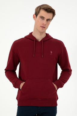 Мужской бордово-красный базовый свитшот - U.s. polo assn фото 3