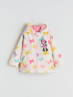 Kap??onlu Minnie Mouse Bask?l? K?z ?ocuk Mont