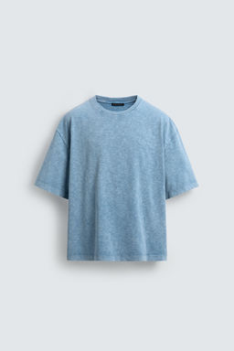 CAMISETA RELAXED FIT ESTRUCTURA FLAM? LAVADO / Azul - Zara фото 13