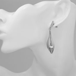 Серьги металл Абстракция свёрнутый лист, цвет серебро - Qf фото 3