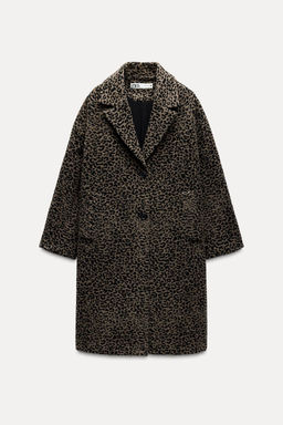 ANIMAL PRINT WOOL BLEND COAT ZW COLLECTION - Zara фото 3