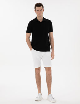 Siyah Regular Fit %100 Pamuk Polo Yaka Basic Ti__rt
