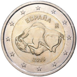 2 евро 2015 года Испания  ЮНЕСКО  Пещера Альтамира