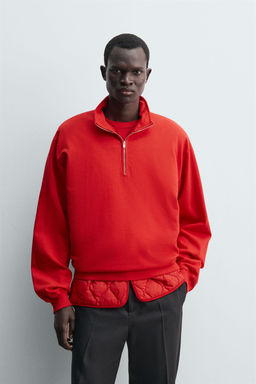 WASHED QUARTER-ZIP SWEATSHIRT