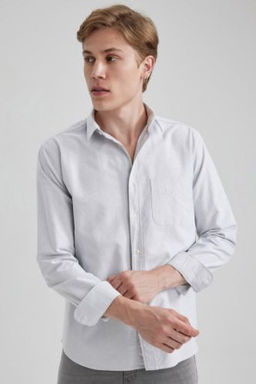 Regular Fit Oxford Uzun Kollu Gomlek