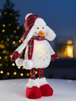 Фигура текстиль «Снеговик» 40-60 см, телескопические ножки, 1 LED, от батареек LR1130×3, свечение тёплое белое