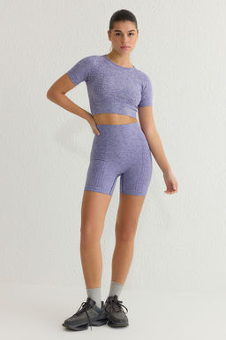 TRENDYOLMILLA Lila Seamless/Dikissiz Orme Spor Sort/K?sa Tayt THMSS25TY00008