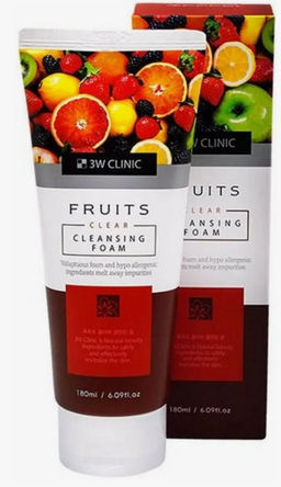 0% ОРГ.СБОР!!! Пенка для умывания 3W Clinic Fruits Clear Cleansing Foam (180 мл)