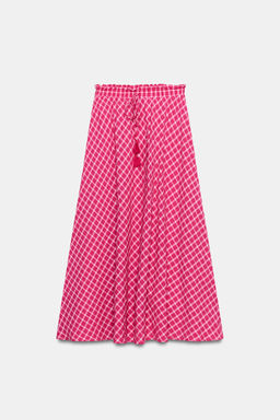 FALDA MIDI CUADROS / Fucsia - Zara фото 5