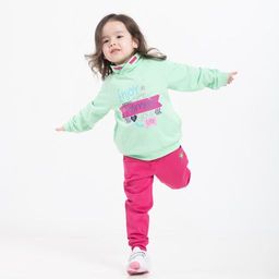 CRB wear/CWKG 62812-38-282 Джемпер модель худи для девочки, светло-зеленый/Ex.Cherubino  фото 3