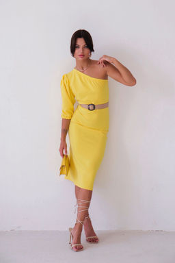 Асимметричное платье лимонное - Martichelli фото 11
