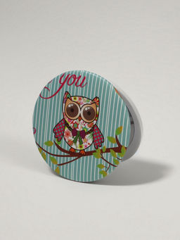 Зеркало складное «Совы», d=7.5 см, рисунок МИКС