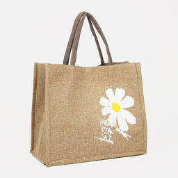 Сумка шопер на магните, 34×17×30 см, с принтом, бежевая