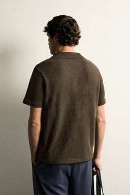 POLO REGULAR FIT ESTRUCTURA CALADOS / Marr?n - Zara фото 3