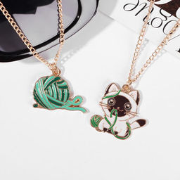 Кулоны Неразлучники котик с клубочком, цветные в золоте, 45 см - Tell your story фото 6