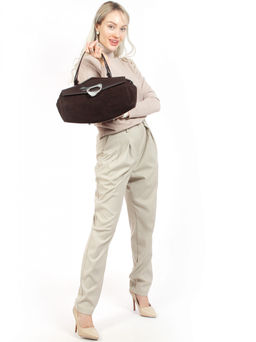 LACCOMA сумка АУ4673-Ф-коричневый натуральная замша хлопок  фото 3