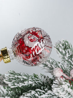 Ёлочные игрушки Бринцзе, шары новогодние, d=6 см, набор 6 шт., красный/прозрачный - Зимнее волшебство фото 8