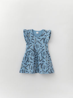 Платье для девочки перья на голубом, голубой, 270 - Lesi kids фото 2