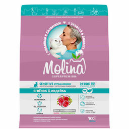 MOLINA, Сухой корм с ягненк и инд для взр.кошек с чувствит.пищеварением,HYPOALLERGENIC,0.4кг,1060796  фото 3