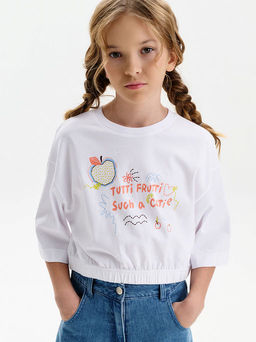 PELICAN, футболка-топ для девочек, Белый