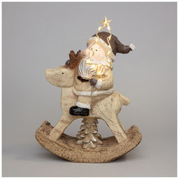 ФИГУРКА ДЕД МОРОЗ НА ОЛЕНЕ С LED-ПОДСВЕТКОЙ 22,7*9,8*28,5 СМ - Lefard фото 5