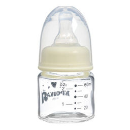 Бутылочка для кормления Basic, классическое горло, стекло, медленный поток., 60 мл., от 0 мес., белая