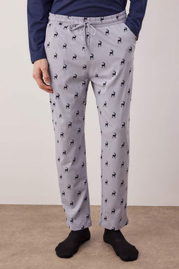 Bordo Geyik Bask?l? Regular Fit Orme Pijama Tak?m? TMNAW25PT00040