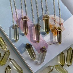 Кулон на цепочке из Цитрина 55 см +