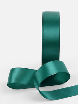 Лента атласная TEIRA, двухсторонняя, 25 мм, 25±1 м, зелёная №0589