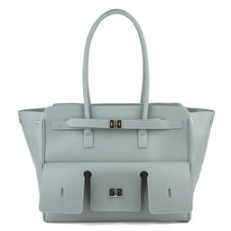 0037 grey, женская кожаная сумка "Casual" Barcelo Biagi