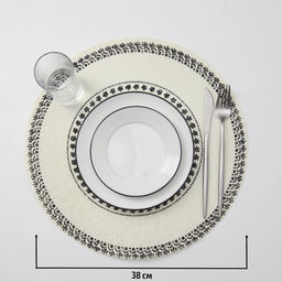 Цена за 12 шт. Салфетка сервировочная Михенди, 3838 см, цвет чёрно-белый - Simaland фото 6