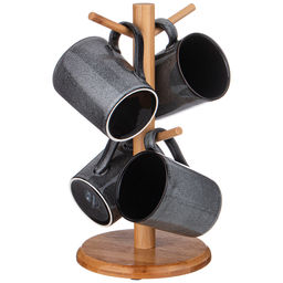 НАБОР КРУЖЕК LEFARD GRAPHITE НА ДЕР. ПОДСТАВКЕ 4 ШТ. 300 МЛ 11,5*8*9,5 СМ