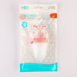 Ниблер для прикорма M&B «Зайчик», с силиконовой сеточкой, розовый