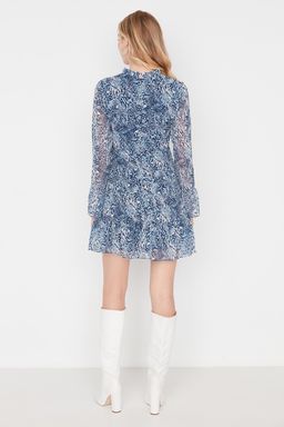 TRENDYOLMILLA Siyah Dik Yaka Dokuma Elbise TCLAW19LJ0076  фото 11