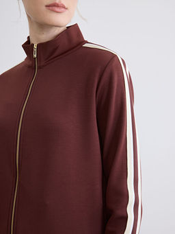 Dik Yaka Soft Touch Kad?n Fermuarl? Sweatshirt