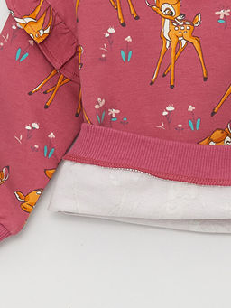 Bisiklet Yaka Bambi K?z Bebek Sweatshirt ve Tayt 2li - Waikiki фото 3