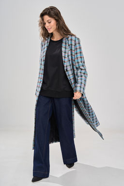 Пальто 1164 клетка мультиколор