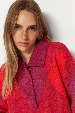 Pembe Genis Kal?p Yumusak Dokulu Triko Kazak TWOAW24KZ00713 - Trendyolmilla фото 2