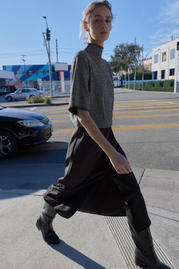 VESTIDO MIDI COMBINADO / Gris medio - Zara фото 4