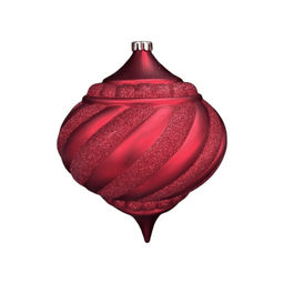 Новогоднее украшение-подвеска, красный, 25 см., красный матовый с красным глиттером, пластик
