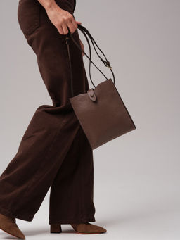 Кожаная сумка кросс-боди Leya DBR 30919 коричневый какао  фото 6