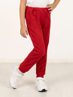 Брюки детские флисовые красные