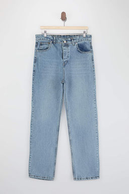 Ac?k Mavi Baggy/Genis Kal?p Bol Kot Pantolon Jeans TMNAW24JE00027