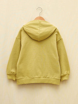 Kap??onlu Bask?l? Uzun Kollu K?z ?ocuk Fermuarl? Sweatshirt - Waikiki фото 2