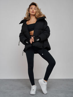 Зимняя женская куртка модная с капюшоном черного цвета 52306Ch - Holdluck фото 17